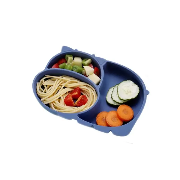 Non Slip Divided Suction Toddler Silicone Baby Dinner Plate