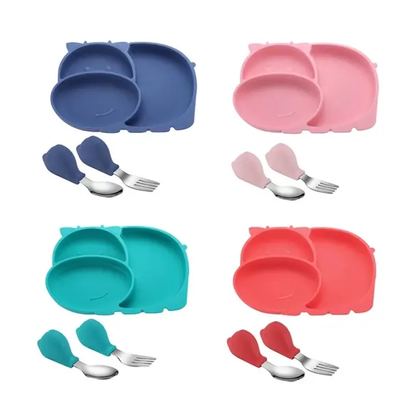 Non Slip Divided Suction Toddler Silicone Baby Dinner Plate