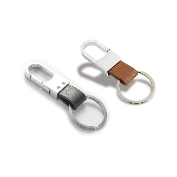 Alloy leather keychain key ring holder