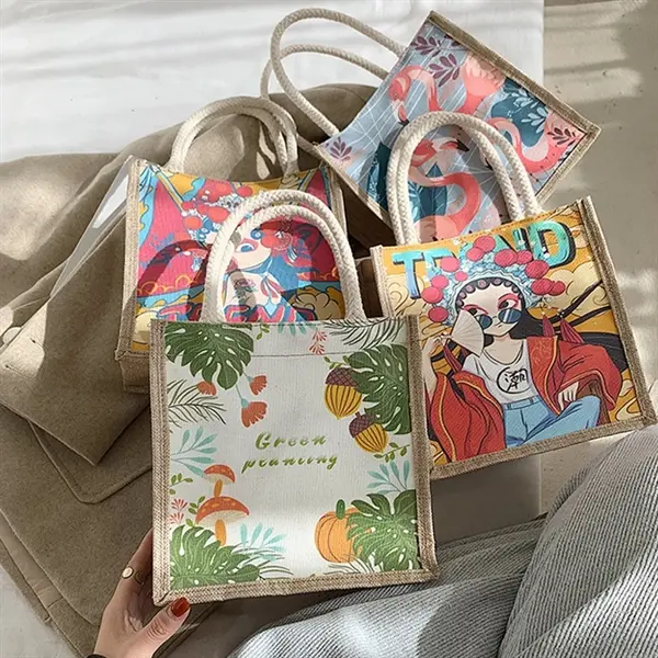 Burlap Canvas Tote Bag