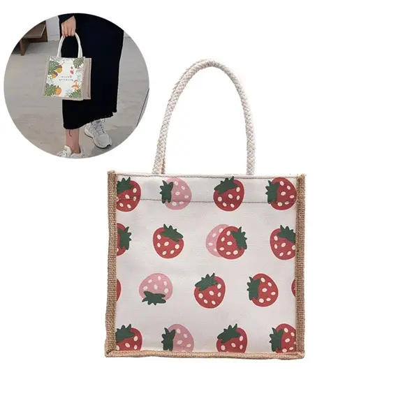 Burlap Canvas Tote Bag