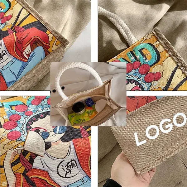 Burlap Canvas Tote Bag