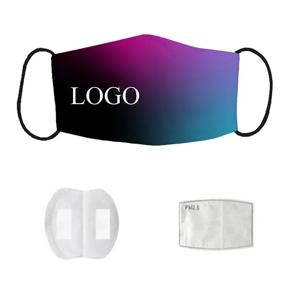 2-Layer Ice Silk Face Mask w/ Full Color Imprint & PM 2.5