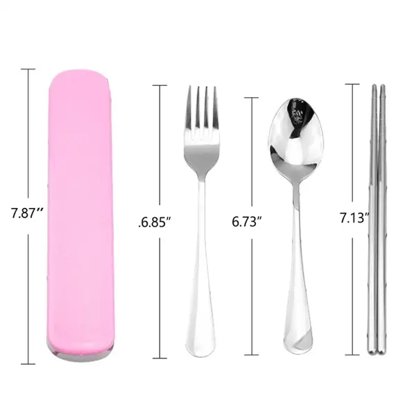 3 Piece Stainless Steel Travel Cutlery Set