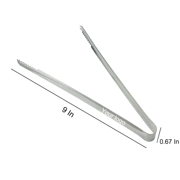 9 inch Stainless Steel Ice and Sugar Cube Serving Tongs