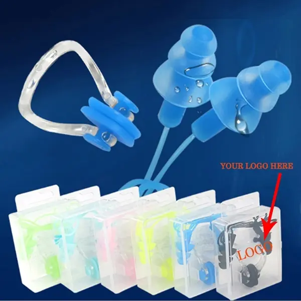 Swimming Wired Earplugs and Nose Clip Set