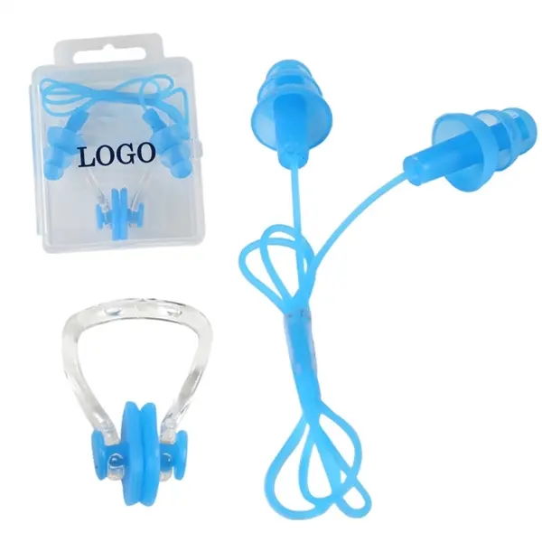 Swimming Wired Earplugs and Nose Clip Set