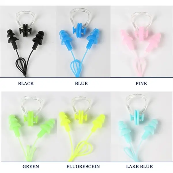 Swimming Wired Earplugs and Nose Clip Set