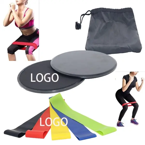 Colorful Resistance Bands and Sliders Sets