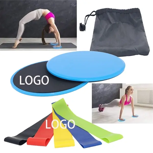 Colorful Resistance Bands and Sliders Sets