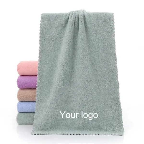 29'' Coral velvet bath towels washcloth