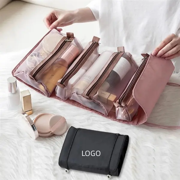 Fashion Roll-Up Cosmetic Case Removable Makeup Bag