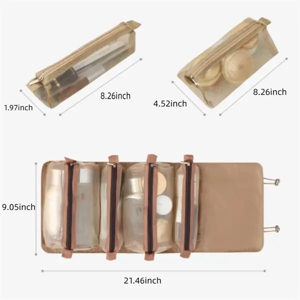 Fashion Roll-Up Cosmetic Case Removable Makeup Bag