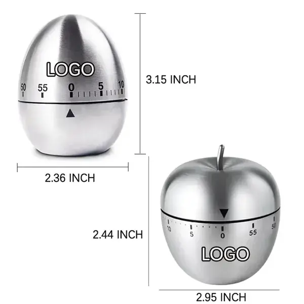60-Minute Stainless Steel Egg/Apple Shape Kitchen Winding