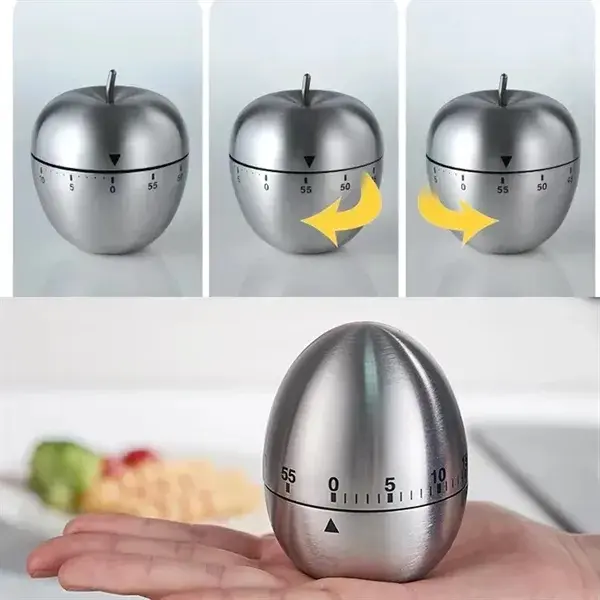 60-Minute Stainless Steel Egg/Apple Shape Kitchen Winding