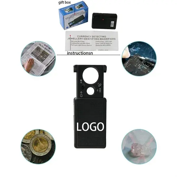 Push LED Illuminated Loupe 30X 60X