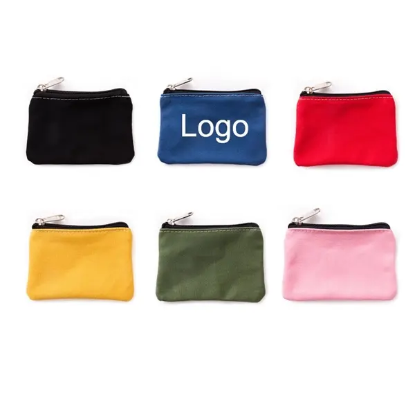 Canvas coin purse zipper pouch wallet