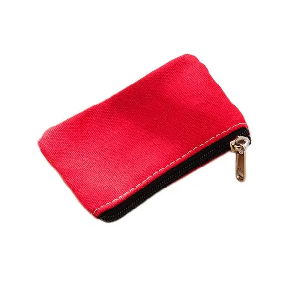 Canvas coin purse zipper pouch wallet