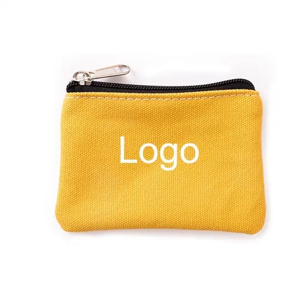 Canvas coin purse zipper pouch wallet