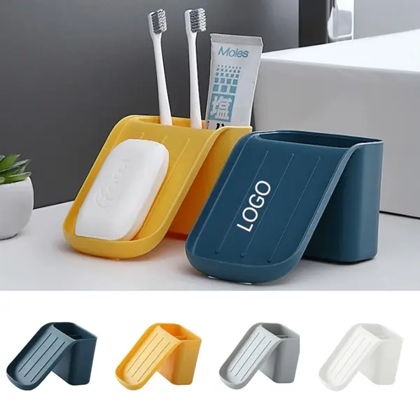 Dual Toothbrush Holder And Soap Holder With Sucker