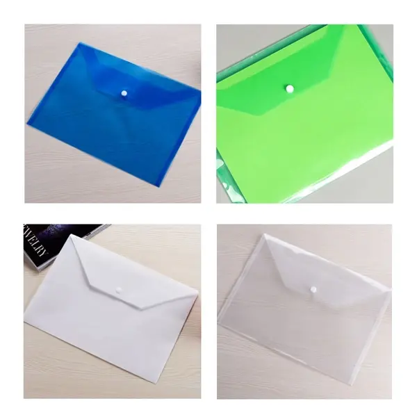 Plastic A4 clear file bags document folders