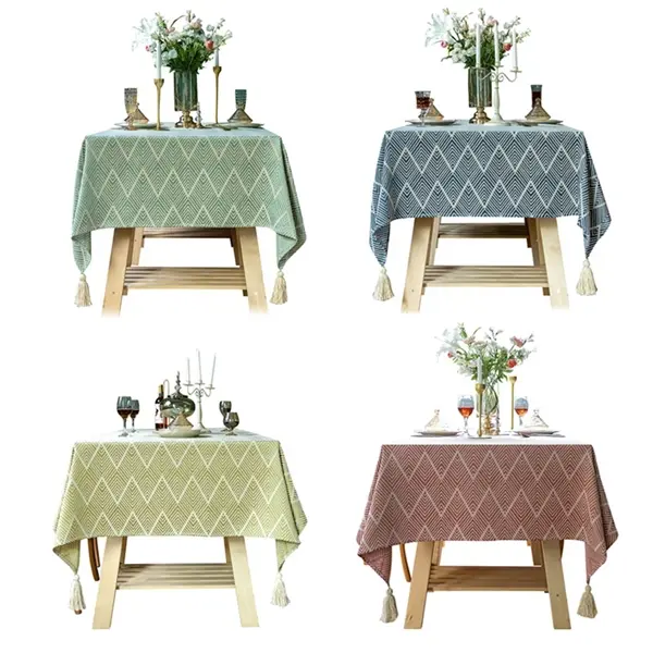 53 x 78 Inch Cotton and linen Table Cloth