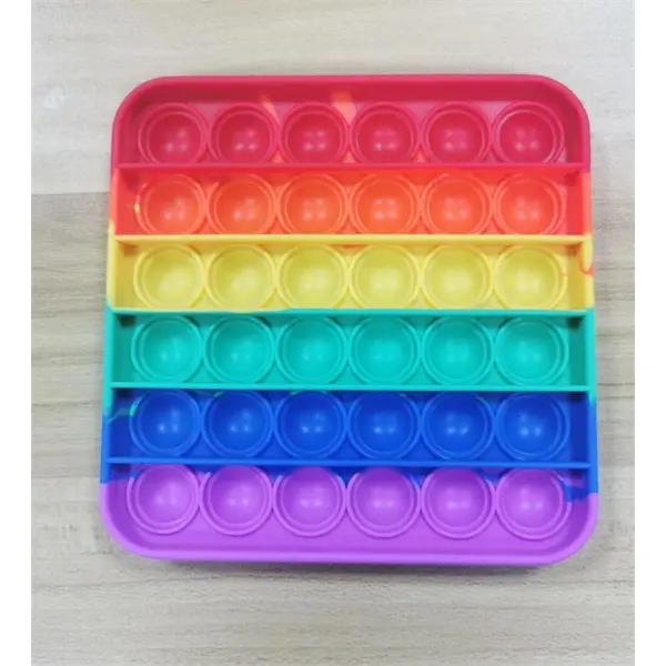 Rainbow Color Push Pop Bubble Fidget Sensory Toy