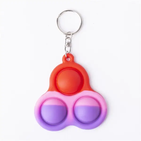 Triangular Silicone Push Pop Bubble Toy Key Chain