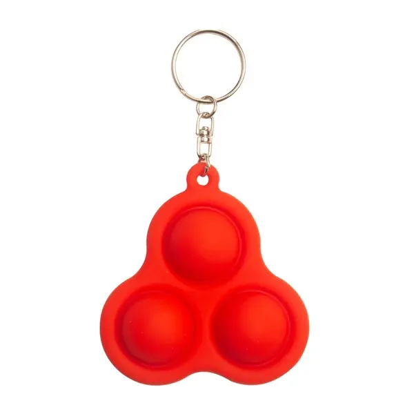 Triangular Silicone Push Pop Bubble Toy Key Chain