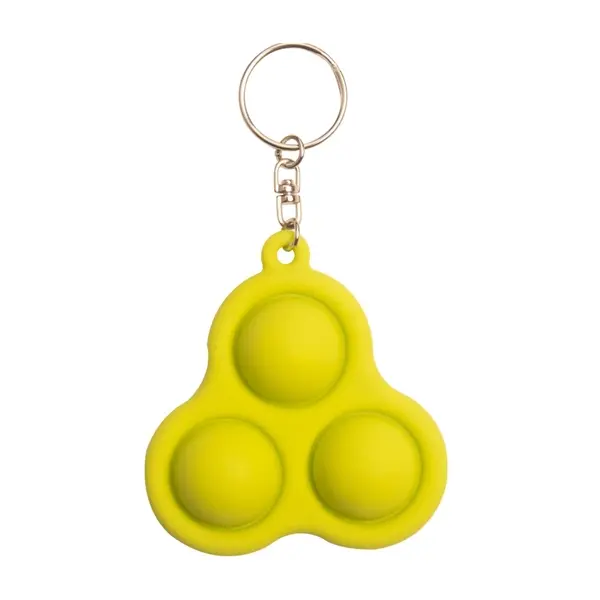 Triangular Silicone Push Pop Bubble Toy Key Chain