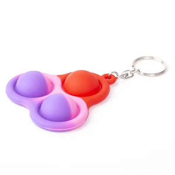 Triangular Silicone Push Pop Bubble Toy Key Chain
