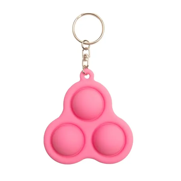 Triangular Silicone Push Pop Bubble Toy Key Chain