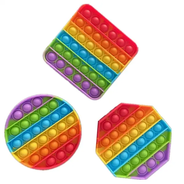 Rainbow Color Push Pop Bubble Sensory Fidget Toy