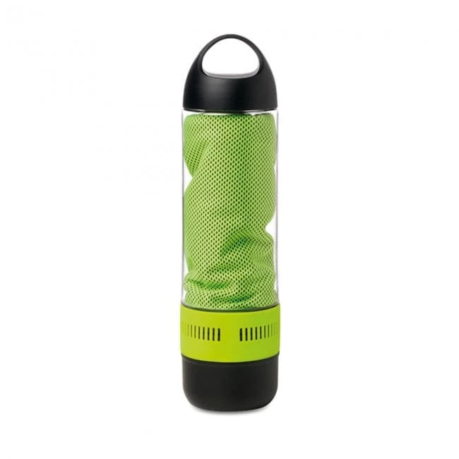 Bottle,BT speaker and towel