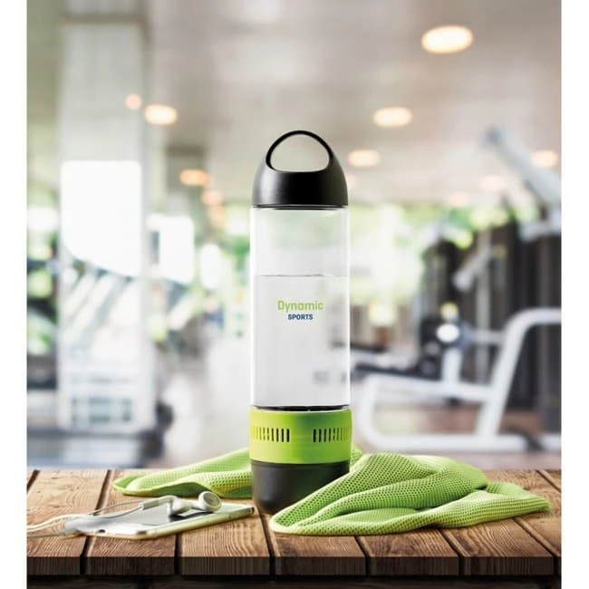 Bottle,BT speaker and towel