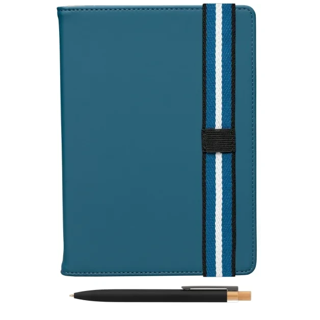 Newport Recycled Chevron Refillable Journal Pen Set - A5