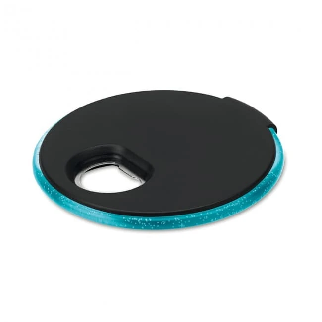 Light up coaster with opener