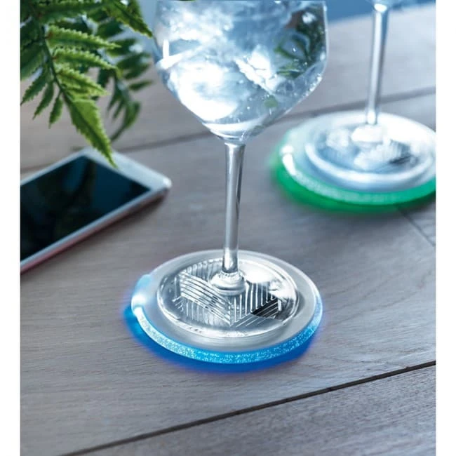 Light up coaster with opener