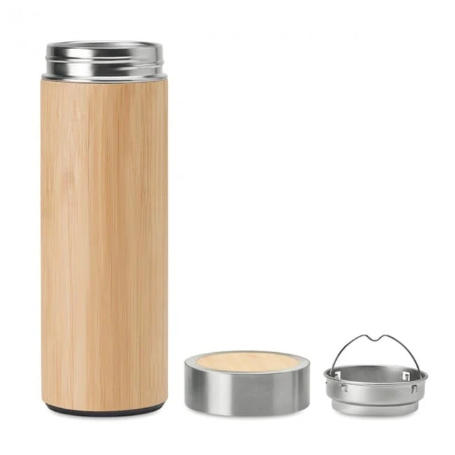 Double Wall Bamboo Flask 400ml