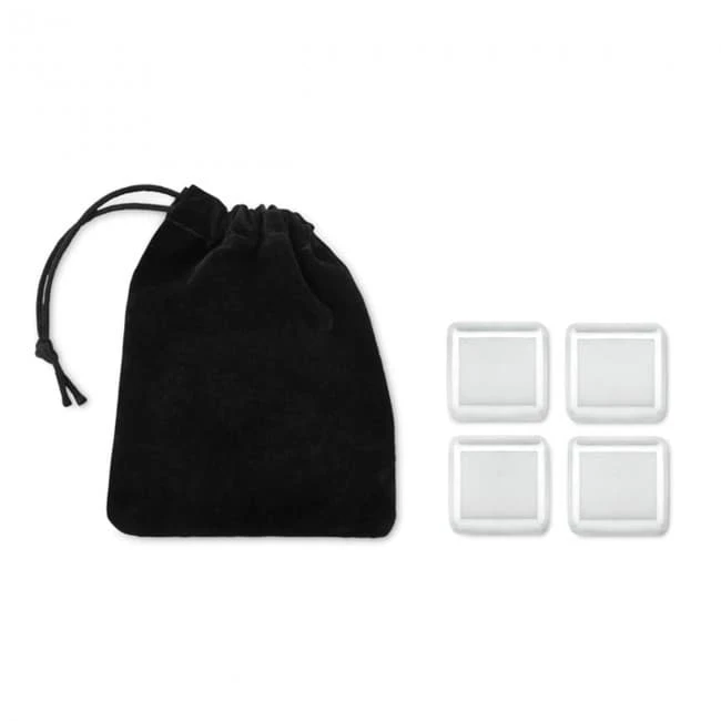 Set Of 4 SS Ice Cubes In Pouch