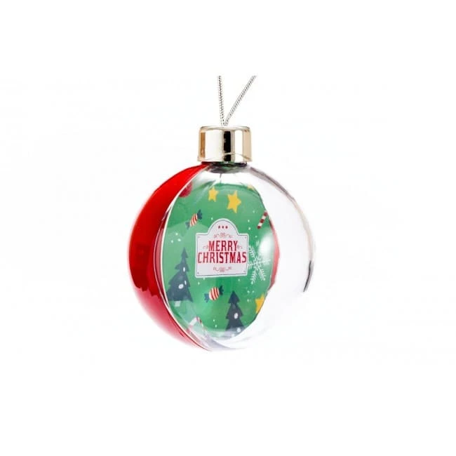 Round bauble with solid colour back