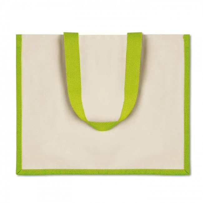 Jute & Canvas Shopping Bag