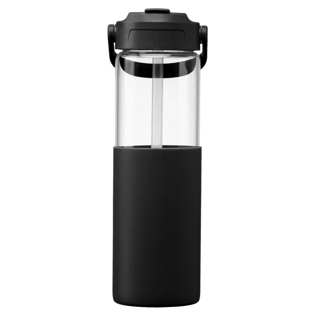 Juno Glass Silicone Sleeve Straw Bottle - 590 ml