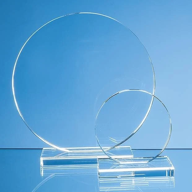 20cm x 12mm Clear Glass Circle Award