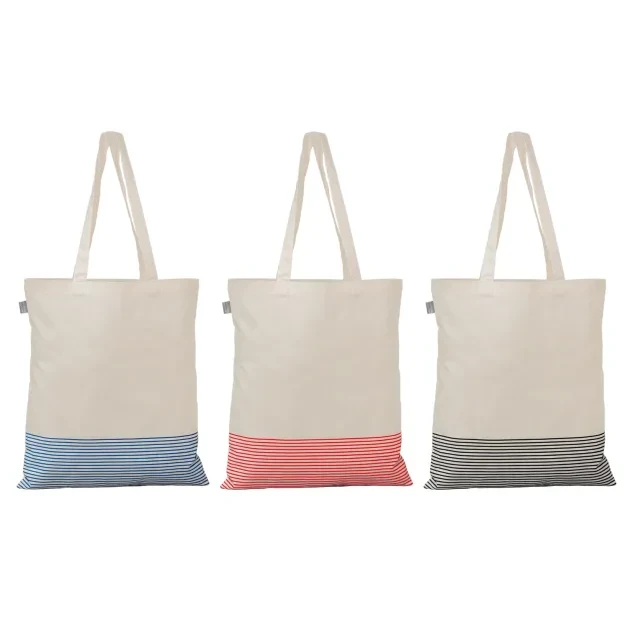 Aro Recycled 5 oz Cotton Micro Stripe Tote Bag - 9.7L