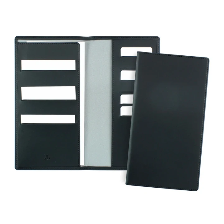 Black Travel Wallet in recycled Como