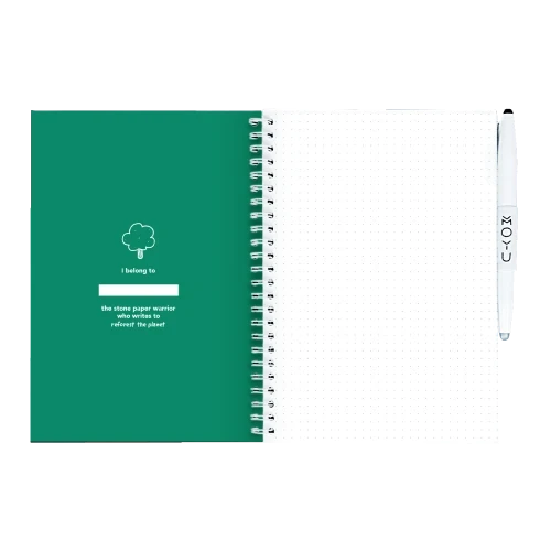 MOYU Erasable Stone Paper Notebook A5 Premium Forest Green - 40 Pages