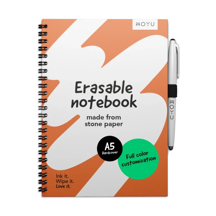 MOYU Erasable Stone Paper Notebook A5 Hardcover - 40 Pages