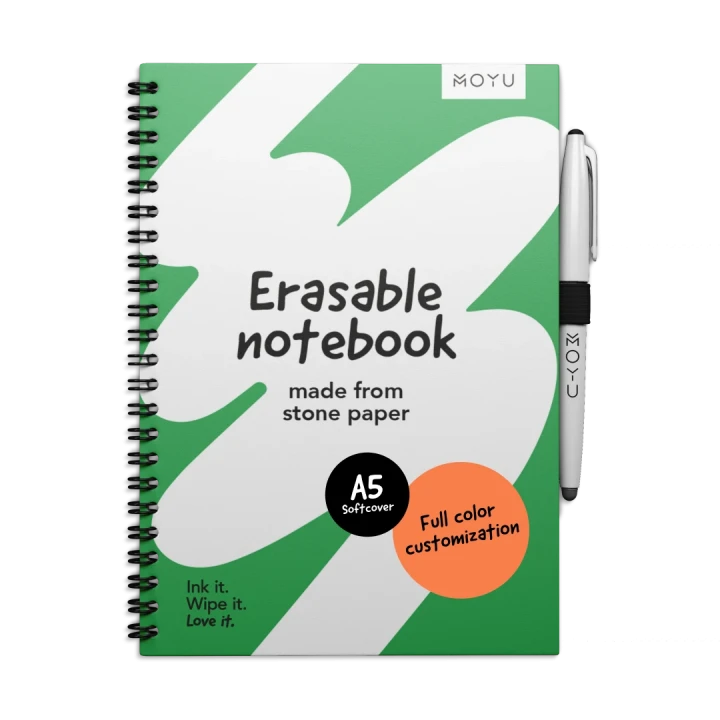 MOYU Erasable Stone Paper Notebook A5 Softcover - 20 Pages