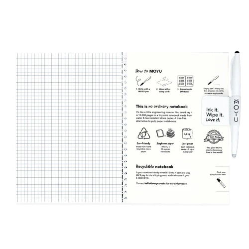 MOYU Erasable Stone Paper Notebook A5 Softcover - 20 Pages
